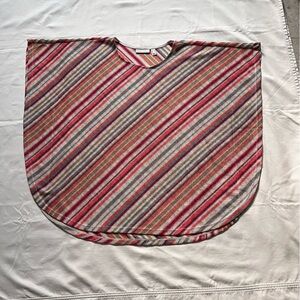 Susan Graver Vibrant Stylish Grandma Striped Knit Shawl, Sz M, Multicolored